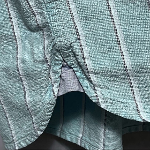 TOMMY HILFIGER Long Sleeve Oxford Stripe Shirt Men's XL Aqua Button-Down COASTAL - Picture 7 of 14